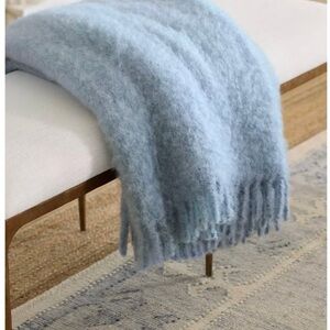 Serena & Lily Albion Mohair Throw - Navy
